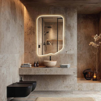 Настенное дизайнерское зеркало с фоновой подсветкой E079