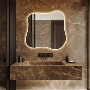 Зеркало неправильной органической формы с задней парящей подсветкой E081