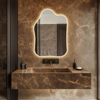 Настенное асимметричное светодиодное зеркало E082