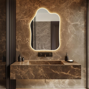 Настенное асимметричное светодиодное зеркало E082