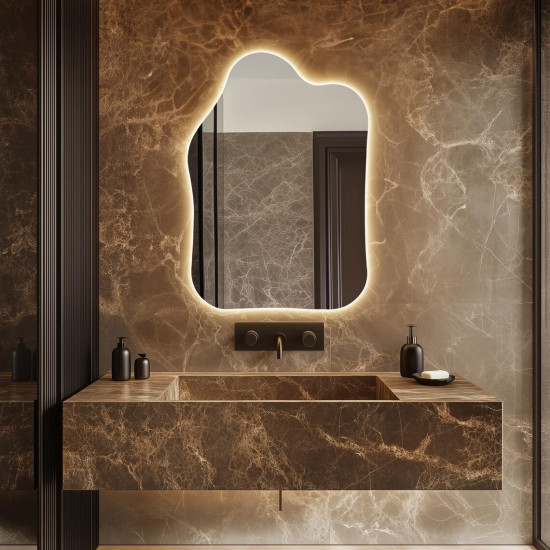 Настенное асимметричное светодиодное зеркало E082