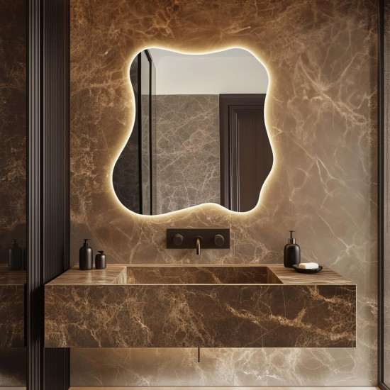 Настенное дизайнерское зеркало с задней интерьерной подсветкой E083