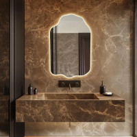 Настенное дизайнерское зеркало с задней интерьерной подсветкой E085