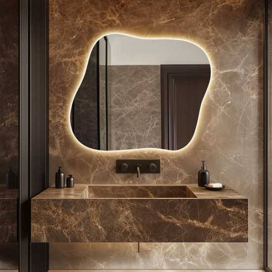 Настенное декоративное зеркало с фоновой задней подсветкой E086