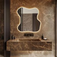 Парящее дизайнерское зеркало с фоновой подсветкой E087