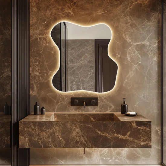 Парящее дизайнерское зеркало с фоновой подсветкой E087