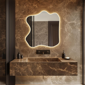 Зеркало дизайнерское декоративное с фоновой эмбилайт подсветкой E088