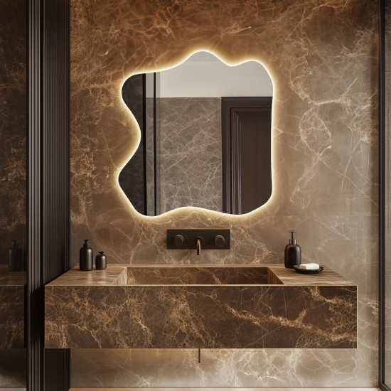 Зеркало дизайнерское декоративное с фоновой эмбилайт подсветкой E088