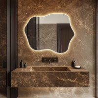 Настенное декоративное зеркало органической формы с задней контурной подсветкой E094