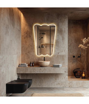 Настенное дизайнерское декоративное зеркало с задней подсветкой E095