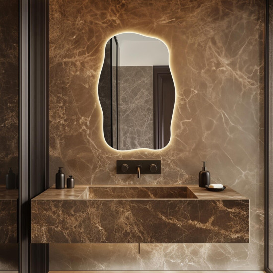 Зеркало декоративное асимметричное с задней контурной подсветкой E099