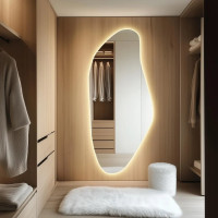 Фигурное зеркало неправильной формы большое в полный рост с фоновой подсветкой E100