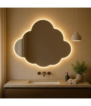 Зеркало в форме облака с фронтальной и задней парящей подсветкой Форли 004