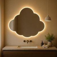 Зеркало в форме облака с фронтальной и задней парящей подсветкой Форли 004