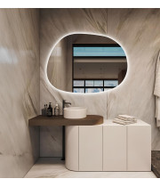 Настенное асимметричное зеркало с задней подсветкой Форли 005