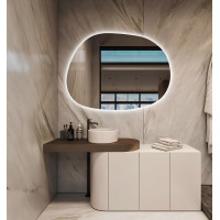 Настенное асимметричное зеркало с задней подсветкой Форли 005