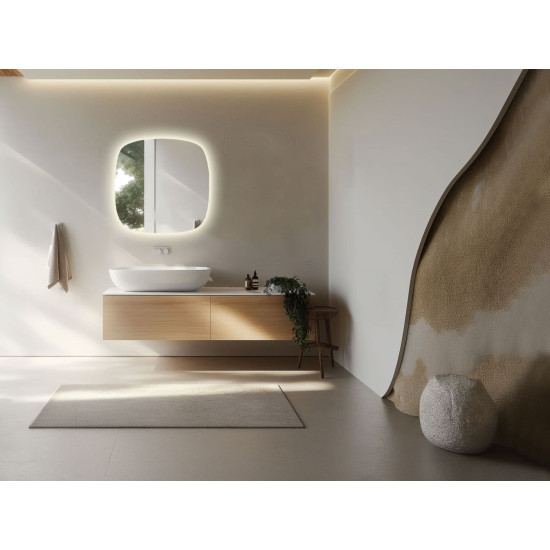 Зеркало неправильной квадратной формы с плавно скруглёнными углами Форма 003 Зеркало неправильной квадратной формы с плавно скруглёнными углами Форма 003