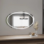 Овальное зеркало с фронтальной и задней фоновой LED подсветкой Хадсон