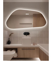 Настенное дизайнерское зеркало с тыльной фоновой подсветкой Комо 002