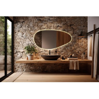 Зеркало в форме неправильного овала с тыльной LED подсветкой Лэйла