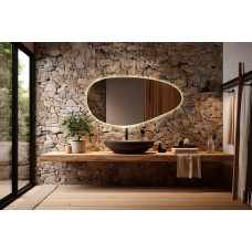 Зеркало в форме неправильного овала с тыльной LED подсветкой Лэйла