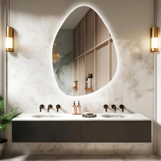 Зеркало-капля с фоновой LED-подсветкой Лиа