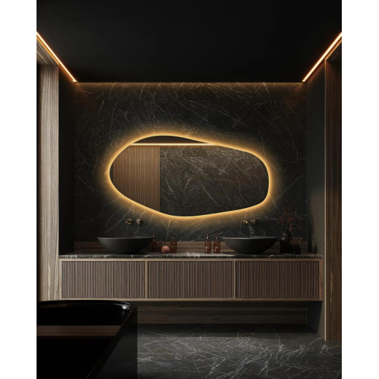 Зеркало в форме камня с интерьерной LED подсветкой Мириам