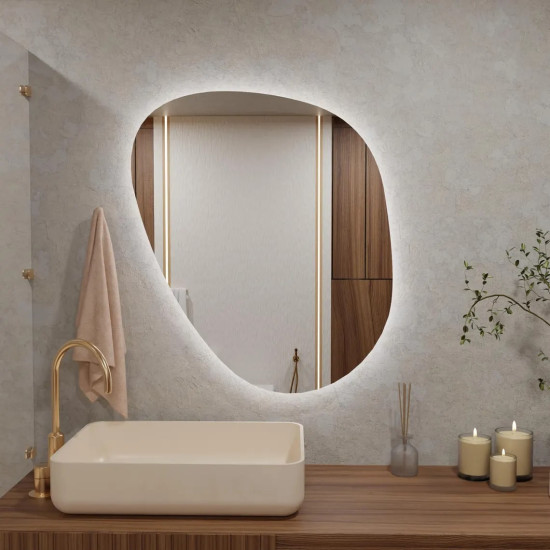 Настенное дизайнерское зеркало с задней подсветкой Селена 001