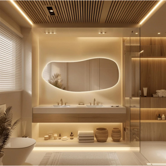 Фигурное зеркало с фоновой LED подсветкой Соно