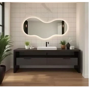 Зеркало волнообразной формы с LED подсветкой Уэбер