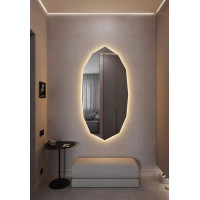 Многоугольное большое зеркало в полный рост с контурной задней LED подсветкой Верчелли