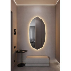 Многоугольное большое зеркало в полный рост с контурной задней LED подсветкой Верчелли