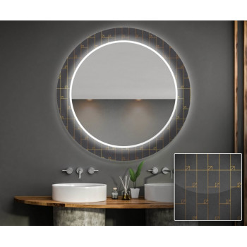 Круглое зеркало с подсветкой Декор 30