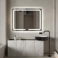 Зеркало с фронтальной и задней фоновой светодиодной подсветкой DL002