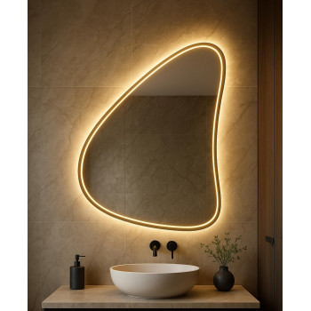 Зеркало-капля с фронтальной и задней парящей подсветкой Форли 003