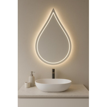 Зеркало в форме капли с задней фоновой и фронтальной подсветкой Фредерика