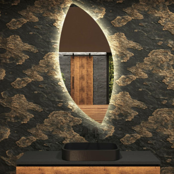 Зеркало в форме листа с задней фоновой подсветкой К133