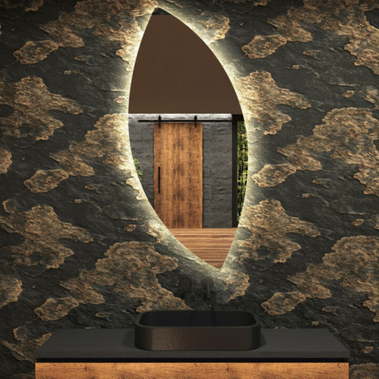 Зеркало в форме листа с задней фоновой подсветкой К133