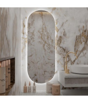 Овальное настенное зеркало-капсула с задней фоновой подсветкой Мэриэнн