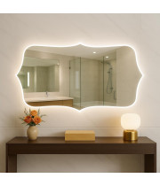 Фигурное зеркало с фронтальной и задней фоновой подсветкой Сорренто 002 70х60 см Р2621