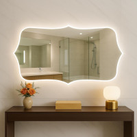 Фигурное зеркало с фронтальной и задней фоновой подсветкой Сорренто 002