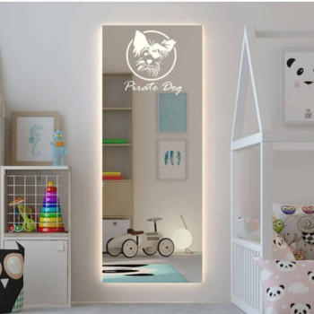 Зеркало для детской комнаты с подсветкой Собачка пират Йоркшир
