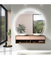 Зеркало с LED-подсветкой в форме обрезанного круга Миднайт 6