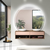 Зеркало с LED-подсветкой в форме обрезанного круга Миднайт 6