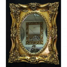 Дизайнерское зеркало в интерьерной раме «Империал» Чернёное Золото