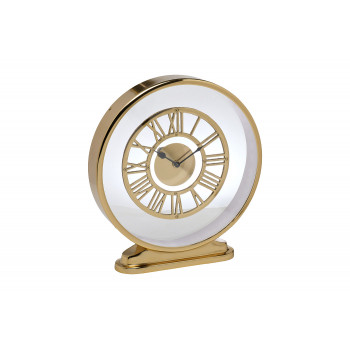 Часы настольные круглые на подставке золотые 79MAL-5730-32G