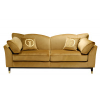 Велюровый трёхместный диван Siena Золотой SIENA-3K-ЗОЛ-PAD14