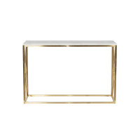 Металлическая консоль с искусственным белым мрамором 120*40*78см 47ED-CST023GOLD