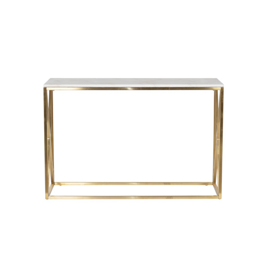 Металлическая консоль с искусственным белым мрамором 120*40*78см 47ED-CST023GOLD