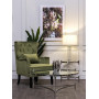 Велюровое кресло с подушкой на деревянных ножках светло-зеленое 77*92*105см 24YJ-7004-040